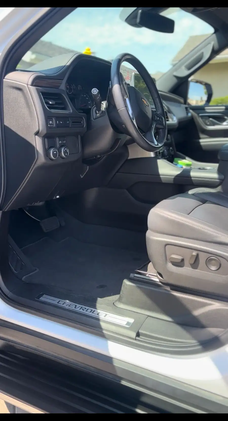 Driver footwell and seat, cleaned