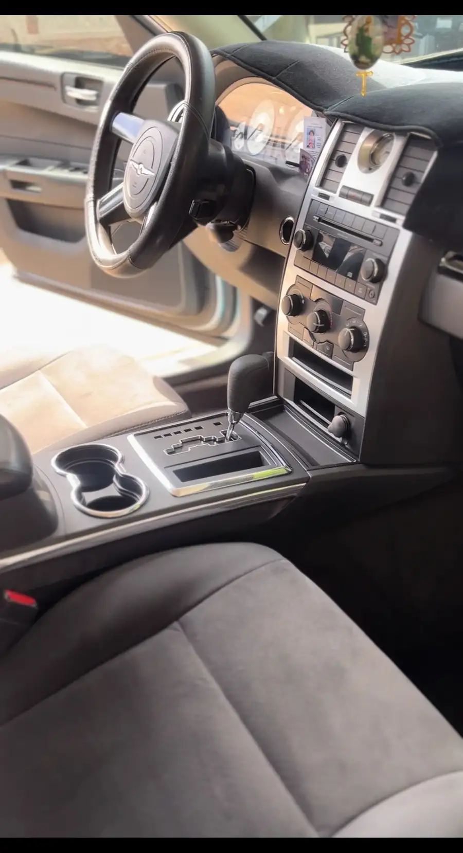 Seats and center console after an interior detail